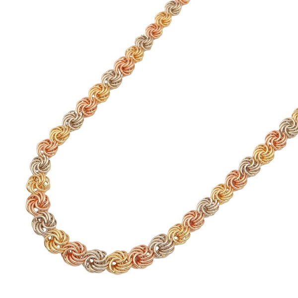 JEWELRY 750 Three Gold Necklace 18KYG white 18KPG 18KWG White Gold Used women