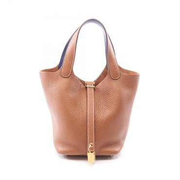 HERMES Picotin Lock PM Eclat tote Handbag U Taurillon Clemence Swift Gold GHW