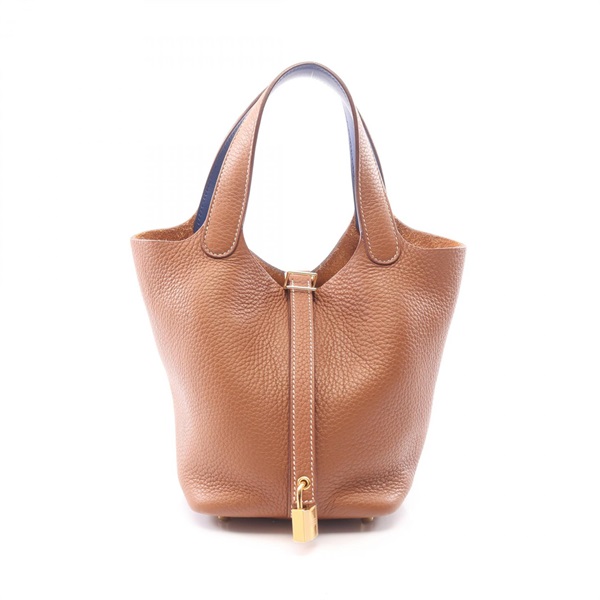 HERMES Picotin Lock PM Eclat tote Handbag U Taurillon Clemence Swift Gold GHW