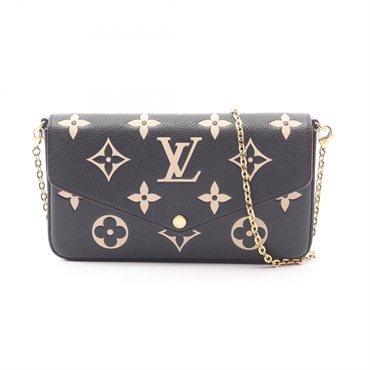 LOUIS VUITTON Pochette Felicie Bicolor chain Shoulder crossbody Bag M82479 black
