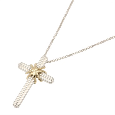 TIFFANY＆CO Signature Cross Necklace Pendant 18KYG Yellow Gold Used Women