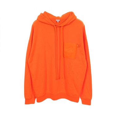 LOEWE Anagram leather patch pocket Hoodie sweatshirt #S cotton Orange Used mens