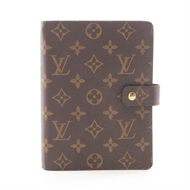 LOUIS VUITTON Agenda MM Notebook cover R20004 Monogram leather Brown Used unisex