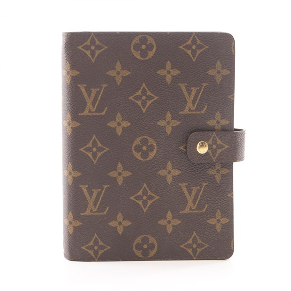 LOUIS VUITTON Agenda MM Notebook cover R20004 Monogram leather Brown Used unisex