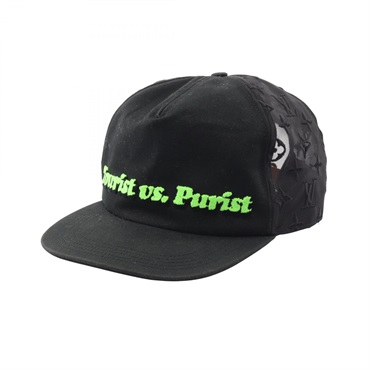 LOUIS VUITTON Casquette Mesh LV Message Cap MP3118 cotton leather Black Used #60