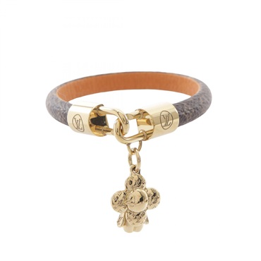 LOUIS VUITTON Vivienne Monogram Bracelet 15.5cm M4140F Gold Plated PVC used LV