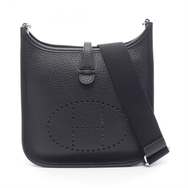 HERMES Evelyne23 Shoulder Bag Clemence leather Black Preowned Women SHW K