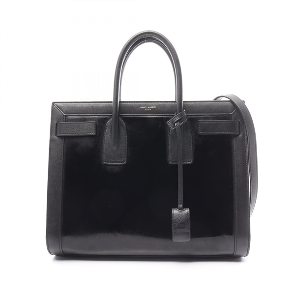 SAINT LAURENT Sac de Jules 2way shoulder Handbag leather Black Used Women