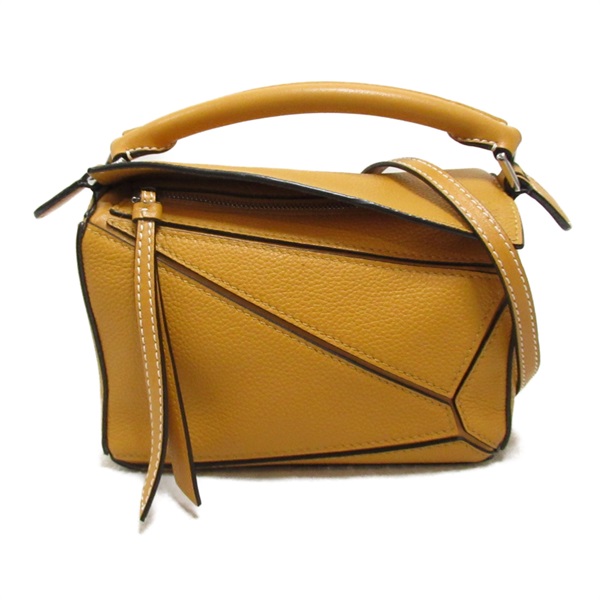 LOEWE Puzzle Bag Mini Shoulder Bag 2way crossbody leather Yellow Used Women