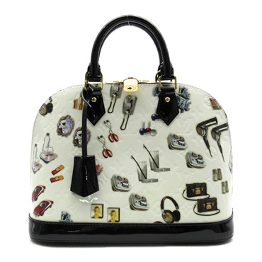 LOUIS VUITTON Nicolas Ghesquière Alma PM Handbag M50466 Vernis White Black Used