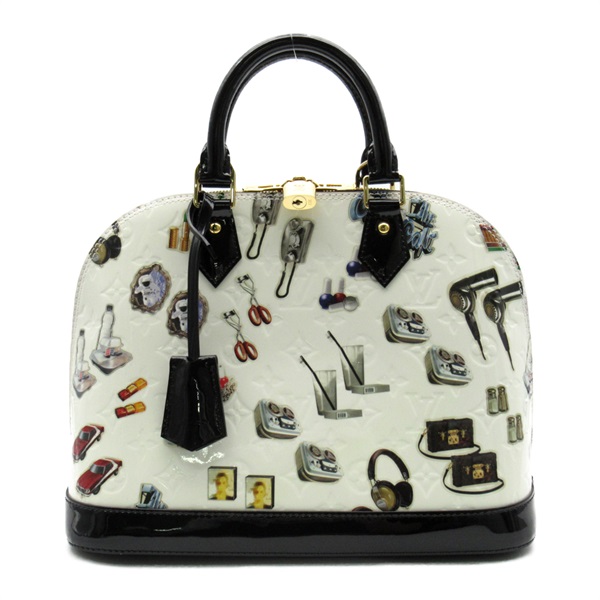 LOUIS VUITTON Nicolas Ghesquière Alma PM Handbag M50466 Vernis White Black Used