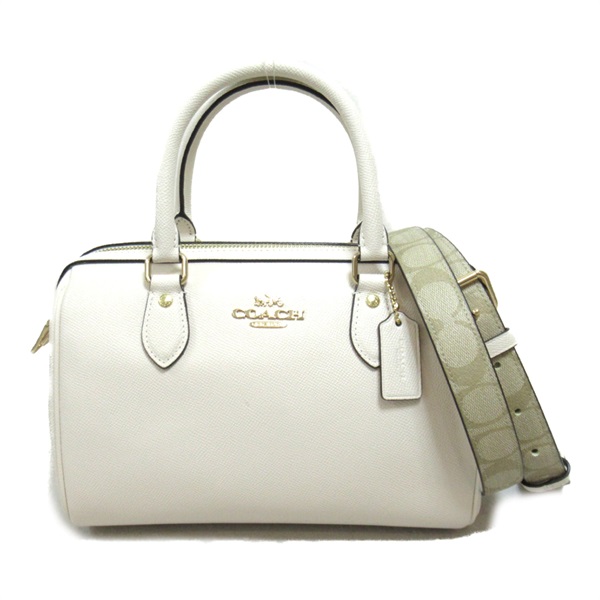 COACH 2Way Boston Hand shoulder Bag leather White Used Women