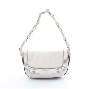 LOEWE Shoulder Bag leather White Used Women