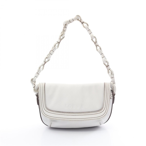 LOEWE Shoulder Bag leather White Used Women