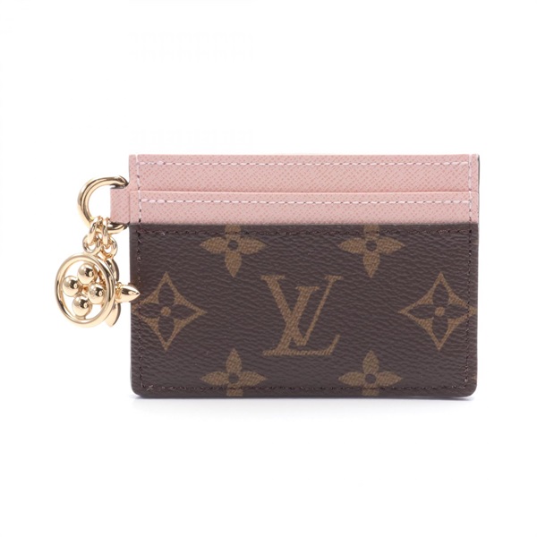 LOUIS VUITTON Porte Cartes LV Charm Card Case M82739 Monogram pink brown LV