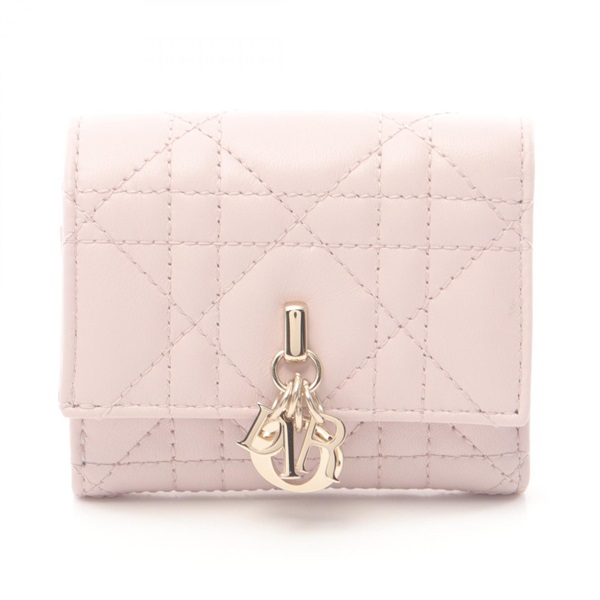 Christian Dior My Dior Hibiscus L zip wallet Tri-fold compact purse leather Pink