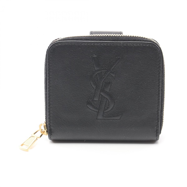 YVES SAINT LAURENT wallet Purse leather Black Used Women