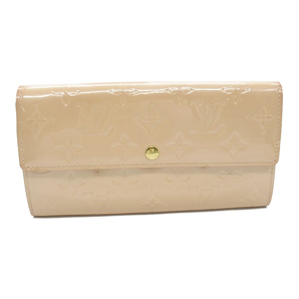 LOUIS VUITTON Portefeuille Sara Bifold purse M91522 Vernis enamel Beige Used