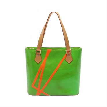 LOUIS VUITTON Houston Hand tote bag M91934 Vernis leather vert Orange Used