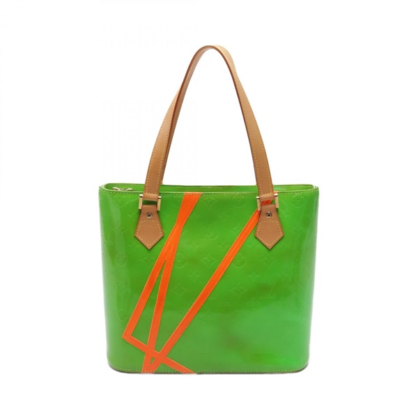 LOUIS VUITTON Houston Hand tote bag M91934 Vernis leather vert Orange Used