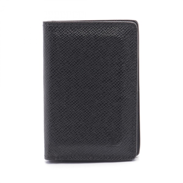 LOUIS VUITTON Organizer De Poch Card Case M30537 Taiga leather Black Used LV