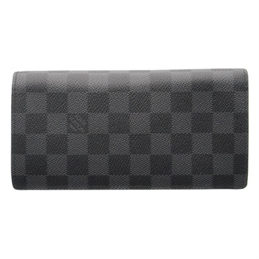 LOUIS VUITTON Portefeuille Brazza Long Wallet N62665 Damier graphite Black Used