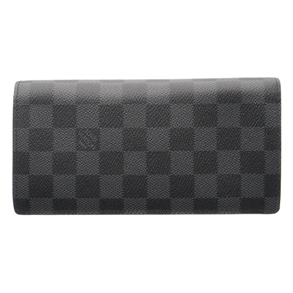LOUIS VUITTON Portefeuille Brazza Long Wallet N62665 Damier graphite Black Used