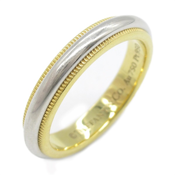 TIFFANY＆CO Milgrain Ring Pt950 Platinum 18KYG gold Used unisex US size 5.25