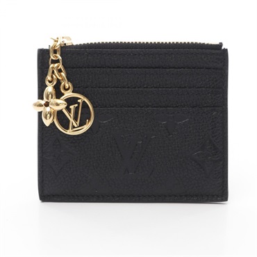 LOUIS VUITTON Porto Carte Flora coin purse M82639 Monogram empreinte Black Used