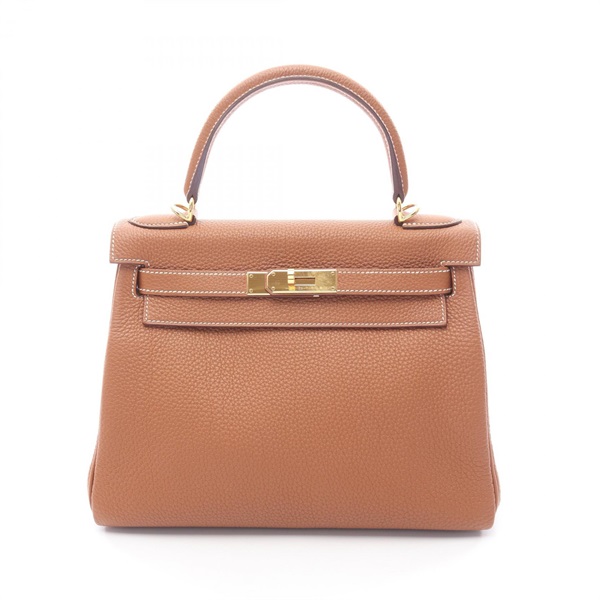 HERMES Kelly 28 shoulder Handbag B inside stitched Togo leather Gold Used GHW