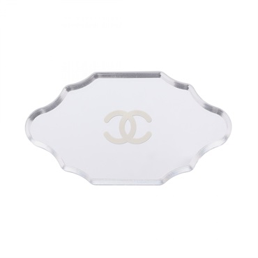 CHANEL COCO Mark Mirror Brooch Stainless Steel Plastic Used Women CC Logo