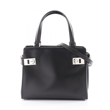 Salvatore Ferragamo Gancini shoulder Handbag leather Black Used Women