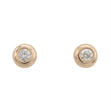 TIFFANY＆CO By the Yard Diamond Pierced Earrings 18KRG Pink Rose Gold Used Women