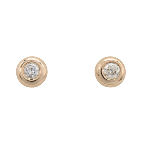 TIFFANY＆CO By the Yard Diamond Pierced Earrings 18KRG Pink Rose Gold Used Women