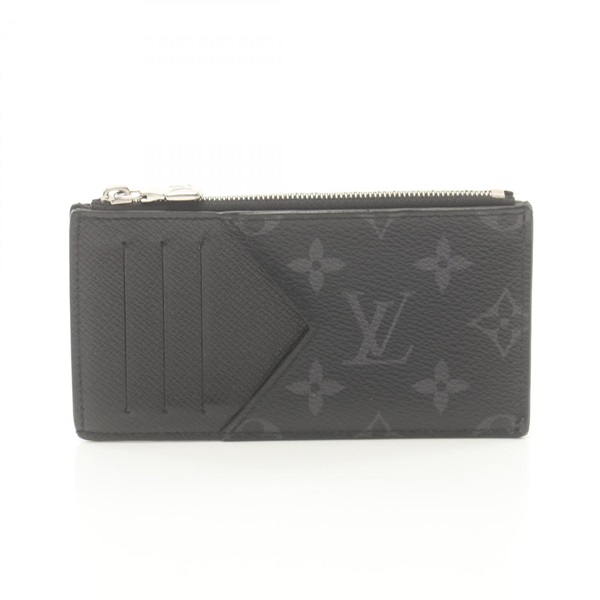 LOUIS VUITTON Coin card case wallet M30271 Taigalama leather Black Used mens LV