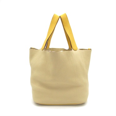 HERMES PicotinGM Handbag Clemence leather Parchemin Soleil Used Women M SHW