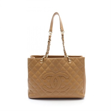 CHANEL Matelasse Grand Shopping GST Tote shoulder Bag A50995 Caviar skin GHW