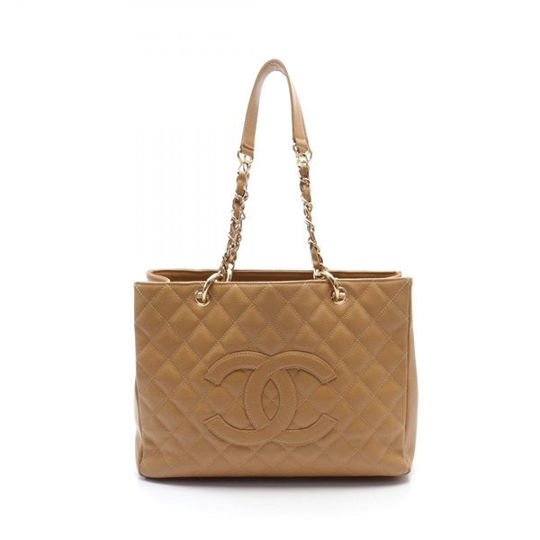 CHANEL Matelasse Grand Shopping GST Tote shoulder Bag A50995 Caviar skin GHW