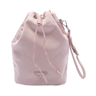 PRADA VELA Re-Nylon Pouch drawstring bag 1NE369 baby Pink Used