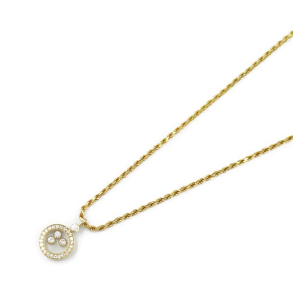 Chopard Happy Diamond Round 3P Necklace Pendant 18KYG Yellow Gold Used women