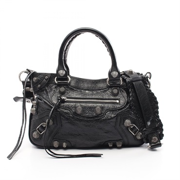 BALENCIAGA Neo Cagole 2way Tote M shoulder Bag 751521-1VG9Y leather Black Used
