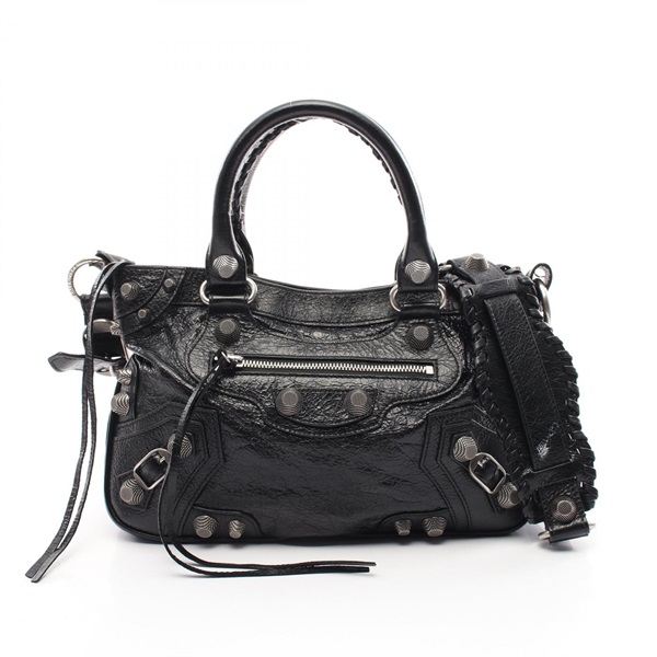 BALENCIAGA Neo Cagole 2way Tote M shoulder Bag 751521-1VG9Y leather Black Used