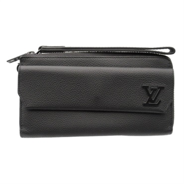 LOUIS VUITTON Zippy Around long wallet M69831 Aerogram leather Black Used mens