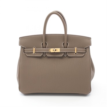 HERMES Birkin 25 Handbag Togo leather Brown Etoupe Grey Used Women W GHW