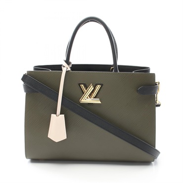 LOUIS VUITTON Twisted tote shoulder Bag M53726 Epi leather Khaki Black Used LV