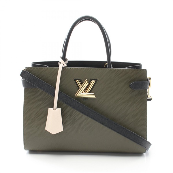 LOUIS VUITTON Twisted tote shoulder Bag M53726 Epi leather Khaki Black Used LV