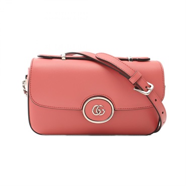 GUCCI Double G crossbody Shoulder Bag 739722 leather Pink Used Women