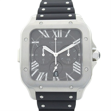 CARTIER Santos de Cartier Chronograph XL Wrist Watch WSSA0078 Auto SS Used mens