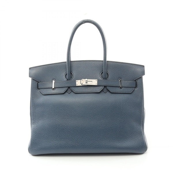 HERMES Birkin 35 Hand bag I Togo leather Blue Used SHW