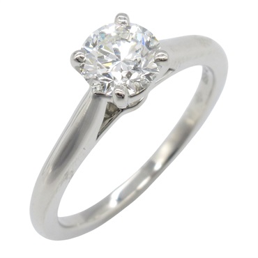 CARTIER Solitaire Ring Diamond Pt950 Platinum Used women US size 4.75 #49